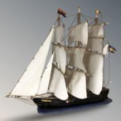 A scale model boat, length 60 cm.