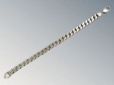 A sterling silver flat link bracelet, length 22 cm CONDITION REPORT: 32.