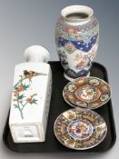 A 20th century Chinese porcelain square section vase, height 37 cm,