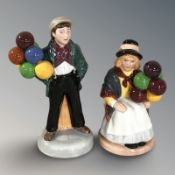 Two Royal Doulton figures 'Balloon Boy' HN2934 and 'Balloon Girl' HN2818.