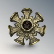 A 19th century cast metal seven-matrix desk seal, diameter 3.