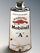 An enameled metal gargoyle Mobil oil sign, height 30 cm.