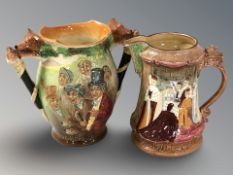 A Royal Doulton John Peel twin handled cup, number 19 of 500 (foxes ear chipped),