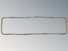 A 9ct yellow gold rope twist necklace, length 42 cm CONDITION REPORT: 4.