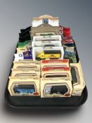 A group of boxed die cast vehicles including Days Gone, Lledo, etc.