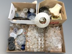 A large quantity of 20th century drinking glasses, pair of lanterns,