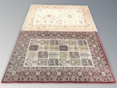 Two machine made rugs of Persian design,
