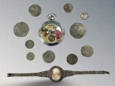 A chrome-plated Ingersoll Dan Dare pocket watch,