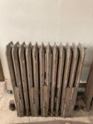 An early 20th century cast iron radiator height 97 cm x depth 23 cm x width 79 cm *Provenance -