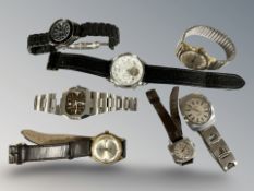A group of automatic wristwatches including Times, Orfa, Renis, etc.