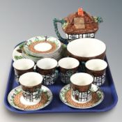 Twenty pieces of Maddock cottage themed tea china.