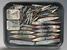 A group of die cast World War II battleships.