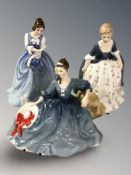 Three Royal Doulton figures 'Elyse' HN2429, 'Lorraine' HN3118 and 'Alison' HN2336.