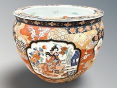 A 20th century Japanese Imari fish bowl planter,