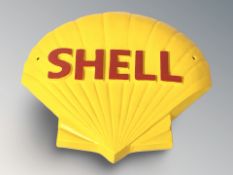 A cast iron Shell plaque, width 42 cm.