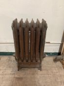 An early 20th century cast iron radiator height 66 cm x depth 21.