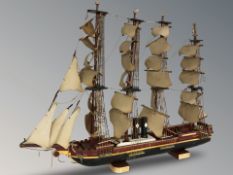 A scale model boat, length 82 cm.