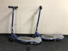 Two Razor electric scooters