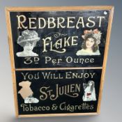 An early 20th century St Julien glass advertising sign 
