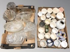 20th century cut and pressed glass wares, commemorative beakers,