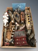 A group of scale model boats.