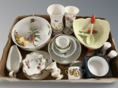 Royal Worcester Evesham dinner wares, Aynsley vase, Carlton Ware lobster bowl and servers,