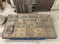 A large industrial antique cast iron sign ' Sir William Arrol & Co. Ltd.