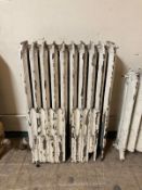 An early 20th century cast iron radiator height 96 cm x depth 24 cm x width 68 cm *Provenance -