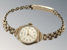 A lady's 9ct gold Vertex wristwatch on 9ct gold bracelet CONDITION REPORT: 15g