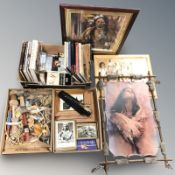 A group of books, collectibles and pictures relating to North American Indians.