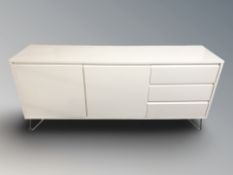 A modern white high gloss sideboard/chest,