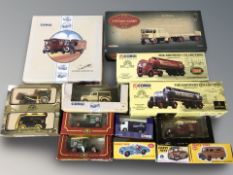 A group of boxed die cast vehicles including Corgi, Dinky, Ringtons, etc.