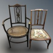 Two late Victorian occasional chairs.