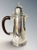 An Elizabeth II silver coffee pot, John Henry Odell, London 1968, height 24.5cm.