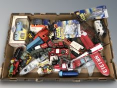 Mainly unboxed die cast cars and other models including Corgi, Major, Days Gone, etc.