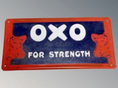 A reproduction metal OXO sign 40 cm x 20 cm