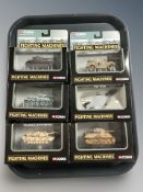 Six Corgi Fighting Machines die cast military vehicles.