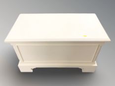 A modern painted blanket box, width 92 cm.