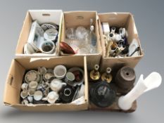 A large quantity of continental ceramics, tea and dinner wares, glass ware, lamp bases, etc.
