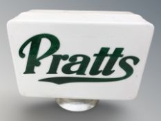 A Pratts plastic petrol globe sign, height 30 cm.