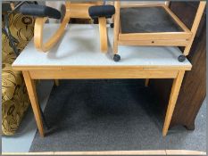 A 20th century melamine topped kitchen table,