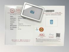 A natural loose topaz gemstone, 8.07ct, octagon cut, with AIG certificate.