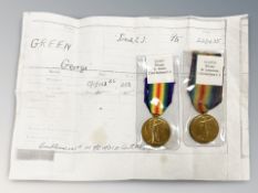 A WWI Victory Medal named to 13-24750 Private W.