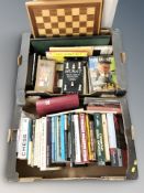 A French TSL turned and ebonised chess set, in box, kings 7.