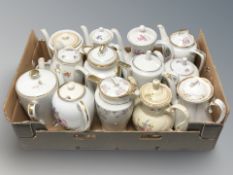 A quantity of continental porcelain tea / coffee pots.