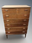 A 20th century Danish teak six drawer chest, 75 cm x 43 cm x 114 cm.