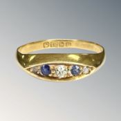 An antique sapphire and diamond ring, size Q CONDITION REPORT: 2.