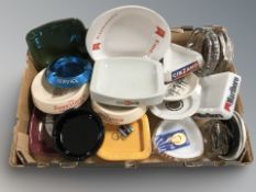 A quantity of bar ashtrays bearing various advertising including Marlboro, Embassy, Famous Grouse,