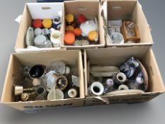 A large quantity of continental dinner wares, pottery jugs, glass wares, kitchen jars, etc.