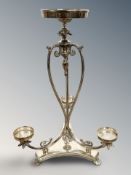 A Victorian silver candle holder/centre piece, James Deakin & Sons, Sheffield 1900,